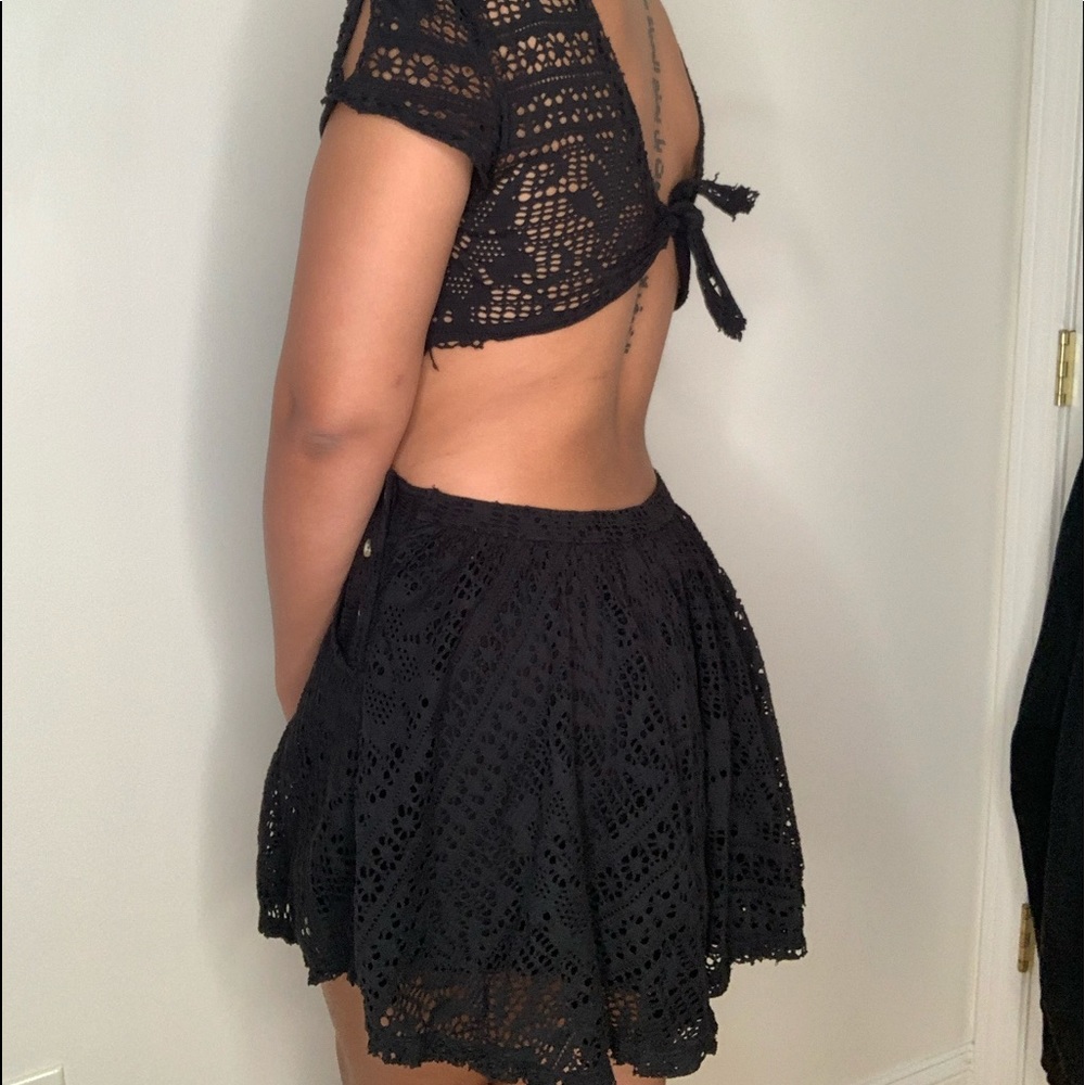Free people black lace romper